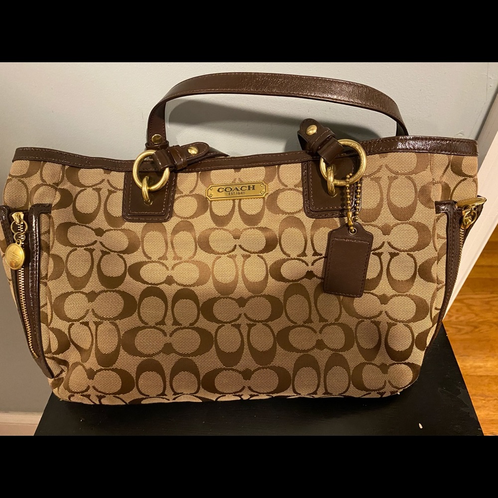 Brown and Tan like new coach handbag